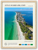 HesenDot Natural OAK Wood Framed Anna Maria Island Wall Art,12x16in Florida Seascape Canvas Wall Print,Classic Urban Landmark Wall Decor for Living Room, Bedroom,Office Gallery Set of 1 by CozyNest Decor