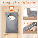 Lifewit 2 Pack Over Door Laundry Hamper, Large Collapsible Hanging Laundry Hamper, Hanging Laundry Basket Bag for Bathroom Bedroom Dirty Clothes Storage Organizer, Light Gray by CozyNest Decor