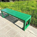 Weatherproof Metal Dining Bench, Outdoor Bench Backless Patio Bench 2-Person Farmhouse Bench Garden Bench for Kitchen, Living Room, Entryway(Green,40in) by GreenHaven Gardens