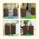 IDZO All-Weather Wicker Planters, Set of 2, 24 in Tall Wicker Planters, Self-Watering with Drainage, Durable PP Material, Raised Garden Bed Alternative, Indoor Outdoor Use, Modern Rattan Design by CozyNest Decor
