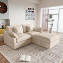 JACH Sectional Couches for Living Room, Cloud Sectional Couch with Deep Seat, Love Seat Modular Sofa with Chaise Ottoman, Covers Removeable & Washable, Sofas Furniture for Living Room, Khaki by CozyNest Decor