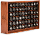 AllSpice Spice Rack Organizer, Wood, 525 Unique Labels, Countertop or Wall Mount, Includes 60 4oz Jars- Cherry Stain by CozyNest Decor