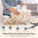 PeraBella Baby Diaper Caddy Organizer with Handle, Boy & Girl Shower Gift Basket, Portable Diaper Storage Basket Bin for Wipes, Newborn Baby Essentials Registry Search Must Haves, Car Caddy Organizer by TinyTreasures Baby Boutique