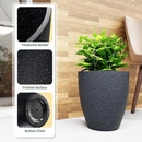 QCQHDU Plant Pots Set of 2 Pack,10 Inch Plant Pot for Indoor and Outdoor Plants with Drainage Hole,Flower Pots Modern Decorative Planter for Garden Plants (Black) by GreenHaven Gardens