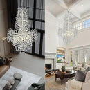 H61'' Modern Silver K9 Crystal High Ceiling Chandeliers, 23-Lights Staircase Chandeliers,Large Crystal Tree Branch Chandelier, D40'' Foyer Chandelier,for Living Room,Entryway by CozyNest Decor
