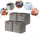DULLEMELO Square Storage Cubes Baskets for Gifts Empty, 11 inch Cube Stroage Bins Linen Closet Organizers and Storage Baskets for Toy Nursery Shelves Bedroom Storage(4 Pack - 11" Grey) by TinyTreasures Baby Boutique