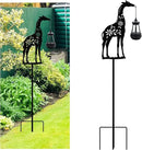 Solar Giraffe Garden Stakes Outdoor Solar Decor Metal Giraffe Holding Solar Lantern Decorative Garden Metal Animal Stakes Outdoor Giraffe Silhouette Stakes by GreenHaven Gardens