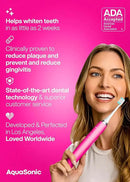 Aquasonic Vibe Series Ultra-Whitening Toothbrush – ADA Accepted Electric Toothbrush - 8 Brush Heads & Travel Case – 40,000 VPM Motor & Wireless Charging - 4 Modes w Smart Timer – Electric Pink by CozyNest Decor