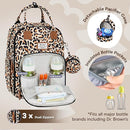 RUVALINO Diaper Bag Backpack-Multifunction Baby Travel Bag with Changing pad, Insulated Bottle Holders & Pacifier Case, Large Capacity, Waterproof, Yellow Leopard by TinyTreasures Baby Boutique