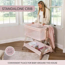Baby Bedside Sleeper - Bassinet & Bedside Crib with Height Adjustment & Wheels - Can Be Placed Next to Bed - Attaches to Parents Bed - Easy to Fold & Carry Bassinet for Girls (Pink) by CozyNest Decor