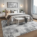 Kelarea Living Room Rug 4x6 Grey Area Rug Machine Washable Rugs, Non Slip Abstract Vintage Indoor Carpet for Bedroom, Nursery, Classroom, Dining Room, Home Office by TinyTreasures Baby Boutique