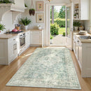 LIVEBOX Bedroom 4x6 Washable Area Rug for Entryway Kitchen, Non-Slip Soft Boho Rugs for Dining Room Office, Farmhouse Low-Pile Neutral Soft Carpet for Nursery Room Playroom, Sage Green by TinyTreasures Baby Boutique