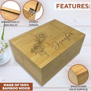 Floral Keepsake Boxes for Women - Butterfly Box Keepsake for Girls, Personalized Gifts for Teen Girls or Daughters, Flower Gift Box, Engraved Name Custom Wood Chest Memento Storage, 11x8x4,75 in by TinyTreasures Baby Boutique