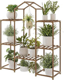 Bamworld Plant Stand Indoor Boho Decor Hanging Plant Shelf Wood Flower Stand for Christmas Gift, Home Decor, Plant Gift by GreenHaven Gardens