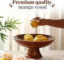 Folkulture Wooden Fruit Bowl for Kitchen Counter | 12" Large Premium Eco Friendly Banana Fruit Basket for Kitchen | Acacia Wood Bowl with Holder, Pedestal for Table Decor, Centerpiece for Dining Table by CozyNest Decor