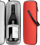 Single Wine Gift Tote Bag, Hard Shell Protector Bags Insulated Cooler Bag Champagne Bottle Gift Box, Portable Wine Carrier for Travel, Picnic, Beach, BYOB, Restaurant (Tangerine) by TinyTreasures Baby Boutique