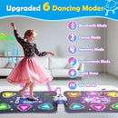 Large Double Electronic Dance Mats, Dance Pad with LED Light & Wireless Bluetooth, Music Dance Toy with 6 Game Modes, Challenge Game for Single & Double Players, Dance Mat Toy for 3-12 Year Old Girls by TinyTreasures Baby Boutique