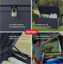 Keter Outdoor Storage Deck Box for Patio, Backyard & Garden, Borneo, 110 Gal, Grey - Lockable, Organizing, and Waterproof Plastic Container Bench by GreenHaven Gardens