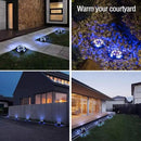 Solar Ground Lights Outdoor 8 Packs LED Disk Solar Powered Waterproof In-ground for Garden Deck Stair Step Lawn Patio Driveway Walkway Pathway Yard Decoration (White + Blue) by GreenHaven Gardens