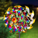 Solar Wind Spinners for Yard and Garden - 360° Metal Large Wind Sculptures Outdoor Clearance Kinetic Windmills with 4 Layer Jeweled Blades for Patio, Lawn Garden Decoration - 54Inch by CozyNest Decor