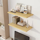 30" Floating Shelves for Wall, 12" Deep Slim Oak Floating Shelves, Wall-Mounted Shelves for Bedroom, Living Room, Kitchen, Bathroom - Set of 2