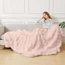 Pink Fluffy Blanket for Couch Living Room Faux Fur 50x60 Fuzzy Throw Blanket for Bed Soft Furry Bed Cozy Comforter Home Decor Gifts 860 GSM by CozyNest Decor