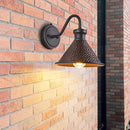 Dusk to Dawn Outdoor Gooseneck Wall Sconce with Dark Sky Cast Hammered Aluminum Shade in Oil Rubbed Bronze Finish,Anti-Rust Waterproof Outdoor Light for Farmhouse Porch Garage,1-Light E26 by CozyNest Decor