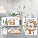 Custom Nursery Crib Bedding Set: Personalized Name 4 Piece Animal Theme Baby Crib Sets for Boys Girls - Toddler Double Layer Blanket Set, Comfortable Crib Bed Sheets for Baby Toddlers by TinyTreasures Baby Boutique