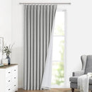 Vision Home Light Gray Pinch Pleated Full Blackout Curtains Linen Blended Thermal Insulated Window Panels 108 inch for Bedroom Living Room Darkening Grey Pleat Drapes with Hooks Back Tab 60"Wx108"Lx1 by CozyNest Decor