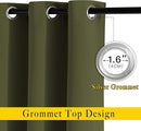 NICETOWN Room Darkening Curtains for Windows 90 inch Length - Grommet Energy Saving Thermal Drapes Sound Reducing Heat Blocking Window Treatments for Living Room (Olive, 2 Panels, W52 x L90) by TinyTreasures Baby Boutique