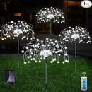 Unihoh Solar Garden Lights Outdoor, 4 Pack 120 LED Waterproof Decorative String Lights 8 Modes with Remote DIY Outdoor Decor for Pathway Walkway Yard (Cool White) by CozyNest Decor
