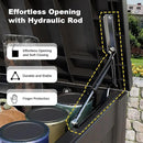 150 Gallon Outdoor Deck Box,Storage Lockable Waterproof Patio Furniture,Garden Tools,Cushions,Pool Accessories Outside Storage Resin Box(Black) by CozyNest Decor