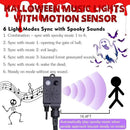 Rotu Halloween String Lights Outdoor with Music Sync Spooky Sounds 300 LED 114.8ft Indoor Fairy String Lights Waterproof Function for Halloween Party Haunted House Decorations (Purple & Orange) by CozyNest Decor