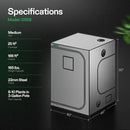 VIVOSUN G558 60"x60"x80" Grow Tent, 5x5 FT Advanced Gray Mylar Hydroponic Tent with 22mm Thickened Poles, Observation Window and Floor Tray for Plants for VSF6450 by GreenHaven Gardens
