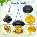 Solar Bird Feeders for Outside Hanging Metal Wild Bird Feeder Solar Lanterns Outdoor Waterproof Garden Decor for Yard Yellow by GreenHaven Gardens