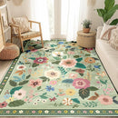 Floral 5x7 Area Rug Machine Washable Soft Print Boho Carpet Non Slip Doormat Low Pile Flower Area Rugs for Living Room Bedroom Nursery Kitchen Dining Room Indoor-Light Green by TinyTreasures Baby Boutique