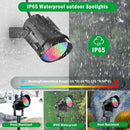 RGB Spotlight Outdoor 12W Color Changing Landscape Lighting with Remote Control Outdoor Spotlight for Yard 120V Waterproof Led Landscape Lights 4 Pack by GreenHaven Gardens