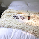 Maetoow Chenille Chunky Knit Blanket Throw （40×50 Inch）, Handmade Warm & Cozy Blanket Couch, Bed, Home Decor, Soft Breathable Fleece Banket, Christmas Thick and Giant Yarn Throws, Cream by CozyNest Decor