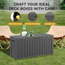 KAMABOKO Deck Box, 75 Gallon Resin Indoor and Outdoor Storage Boxes Waterproof for Garden Tools, Pool Accessories Storage Bench, Patio Furniture and Cushions with Lockable Lid, Black by GreenHaven Gardens