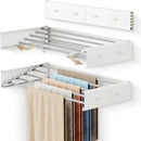 Upgrade Wall Mounted Clothes Drying Rack, 31.5 Inch, Foldable, Collapsible, Retractable, White by CozyNest Decor