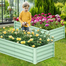 Galvanized Raised Garden Bed Outdoor, 2 Pcs 6x3x1FT Outdoor Large Planter Raised Beds Open Base with Safety Edge and Glove for Vegetables Flowers Ground Planter, Green by CozyNest Decor