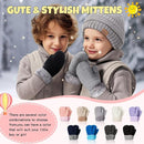 Winter Mittens Gloves Beanie Hat Set for Kids Baby Toddler Children, Thick Warm Knit Fleece Lined Thermal Set for Boys Girls by TinyTreasures Baby Boutique