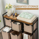 Laundry Basket Organizer, Hampers for Laundry 6 Compartments, Laundry Hamper with 6 Sliding Laundry Sorter Bags, Top Storage Shelf, and Metal Frame (6 Compartments) by CozyNest Decor