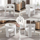White Boucle Dining Chairs Set of 2, Modern Barrel Dining Room Chairs Upholstered Faux Fur Accent Chair with Arms and Round Back for Living Room Kitchen Armchair No Assembly Needed by CozyNest Decor