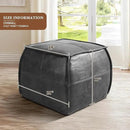 Leather Ottoman,Handmade Stuffed Square Ottoman,Genuine Leather Pouf, Foot Rest Pouf,Comfortable Soft Seating for Living Room & Bedroom (Grey, Square) by CozyNest Decor