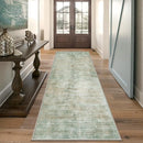 Washable Modern Abstract Kitchen & Hallway Runner Rug, 2'6''x8', Green with Non-Slip Backing by TinyTreasures Baby Boutique