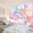 HVEST Rainbow Cloud Tapestry Wall Hanging - Rainbow and Pink Cloud With Glow Sunshine in Pastel Sky, Aesthetic Nature Landscape for Living Room Bedroom Decor, 59x51 Inches by CozyNest Decor