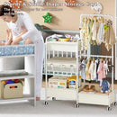 2in1 Baby Diaper Caddy & Clothes Organizer and Storage Rolling Cart, Large Capacity Nursery Organization For Baby Dresser,Changing Table, Crib, With 2 Dividers & 7 Pockets,White by CozyNest Decor