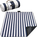 HX&OD Outdoor Picnic Blanket Extra Large, 80''*80'' Waterproof Picnic Mat with Stakes Foldable Camping Blanket Portable with Carry Strap for Beach Mat (Blue& White, 80''*80'') by TinyTreasures Baby Boutique