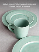 famiware Aurora Coffee Mugs, 14oz Mug Set of 4, Stoneware Mug, Cups for Kitchen, Cappuccino, Latte, Reactive Glaze, Microwave Safe, Scractch-resistant, Mint Green by CozyNest Decor